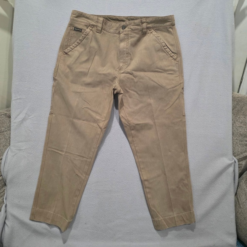 Brooks Brothers Mens Khaki Tan Utility Carpenter Pants Stretch Workwear 36x30